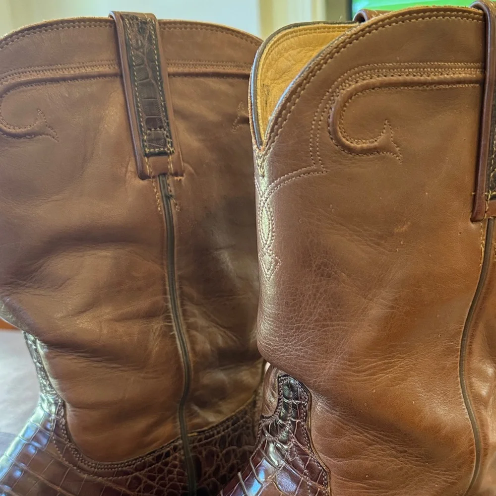 REAL - Lucchese Brown Alligator boats - Picture 12 of 13